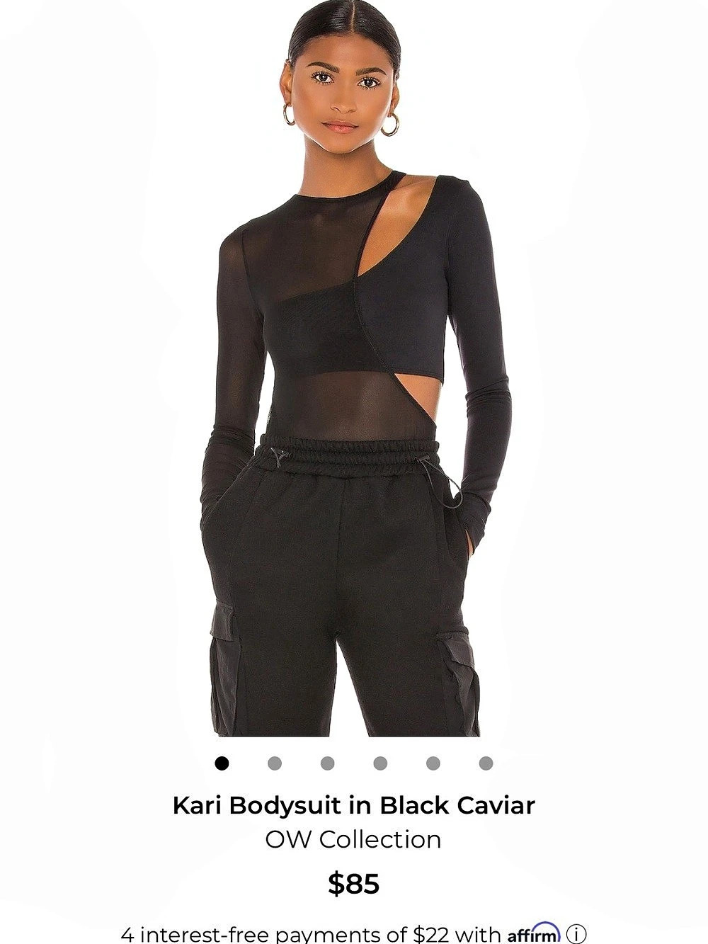 OW Collection Kari Bodysuit Black Long Sleeve. Never worn.